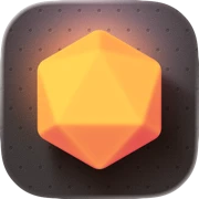 An app icon featuring an orange D20