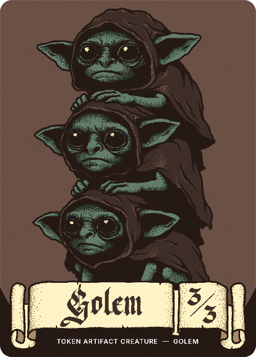 A card featuring three goblins stacked on top of each other