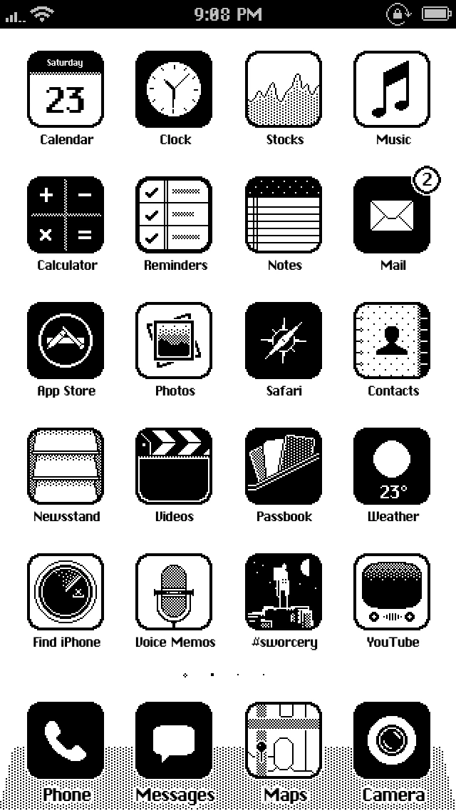 iOS'86 home screen