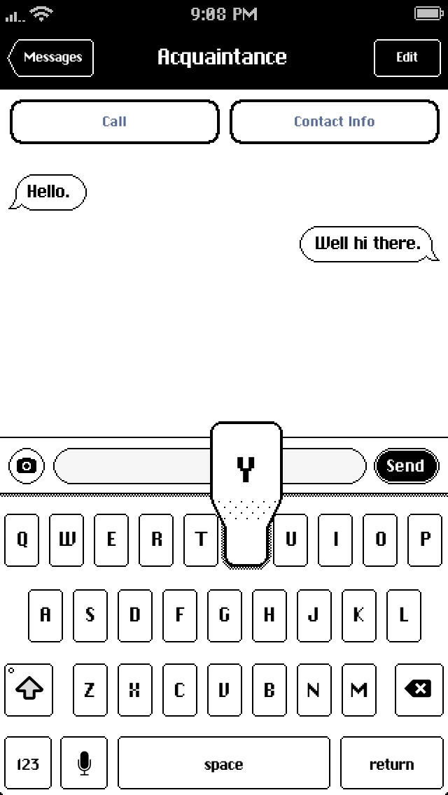 iOS'86 messages and keyboard
